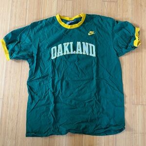 Oakland Nike Green Tee with Yellow Trim
